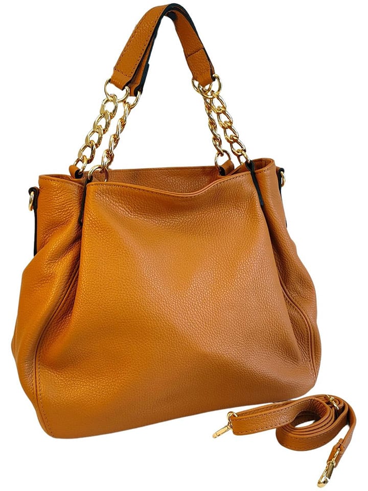 ORE10 Leder-Shopper in Cognac - (B)27 x (H)45 x (T)15 cm günstig kaufen onesize
