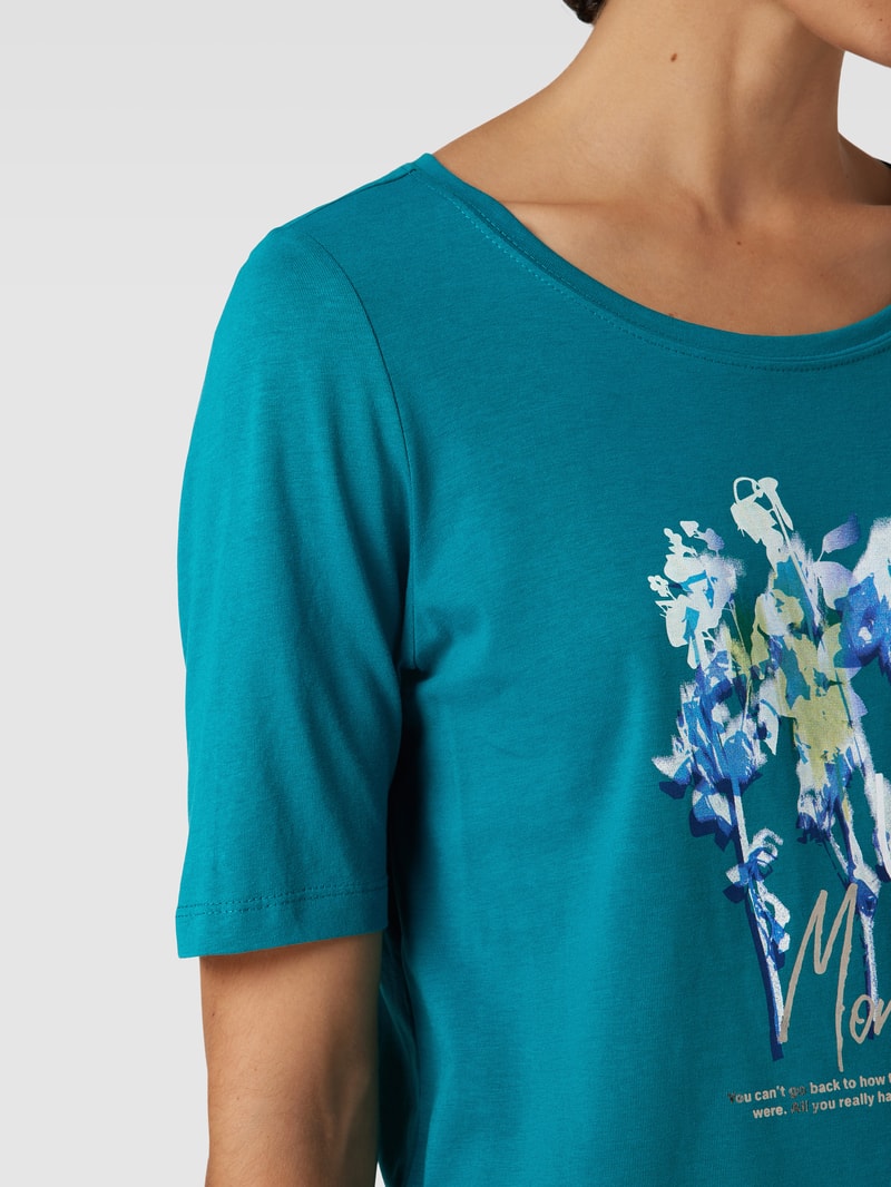 T-Shirt mit Motiv-Print in petrol