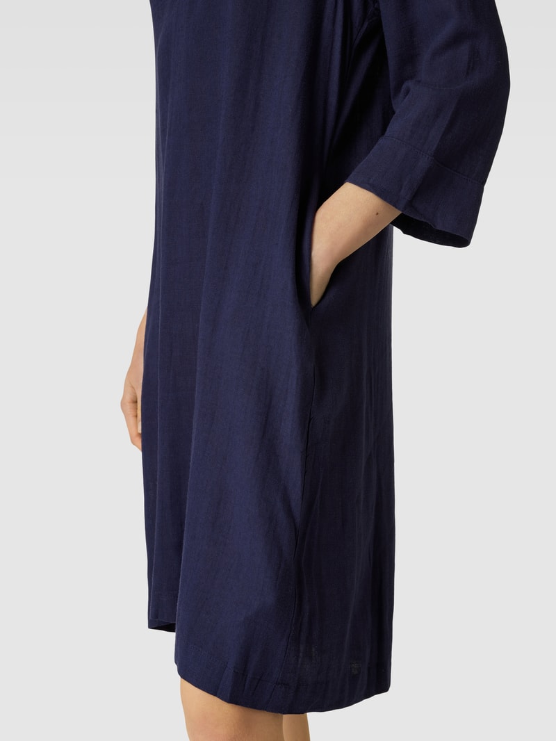 Knielanges Tunikakleid mit 3/4-Arm in marineblau