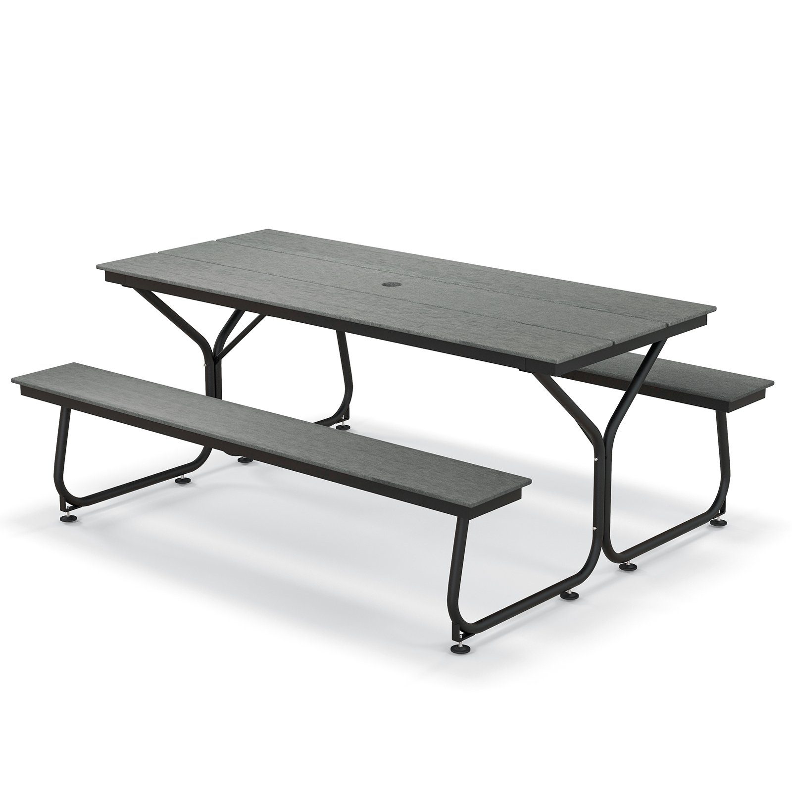 COSTWAY Bierzeltgarnitur 1 Biertisch & 2 Bänke, (3-tlg), mit 183 x 78,5 cm Tischplatte
