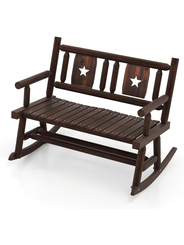 COSTWAY Gartenbank Schaukelbank 111x85x89cm in Braun günstig kaufen onesize