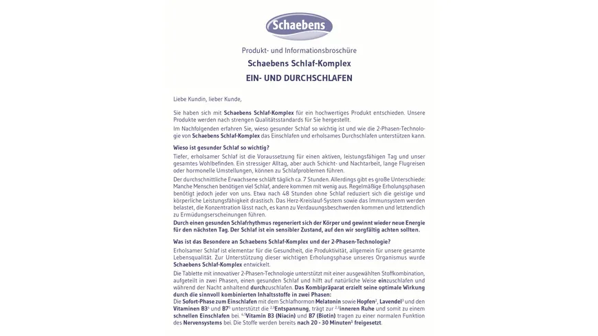 Schaebens Schlaf-Komplex 2 Phasen 1,5 mg Melatonin