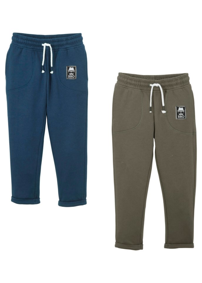 Jungen Jogginghose 'Bro' aus Bio-Baumwolle (2er Pack)