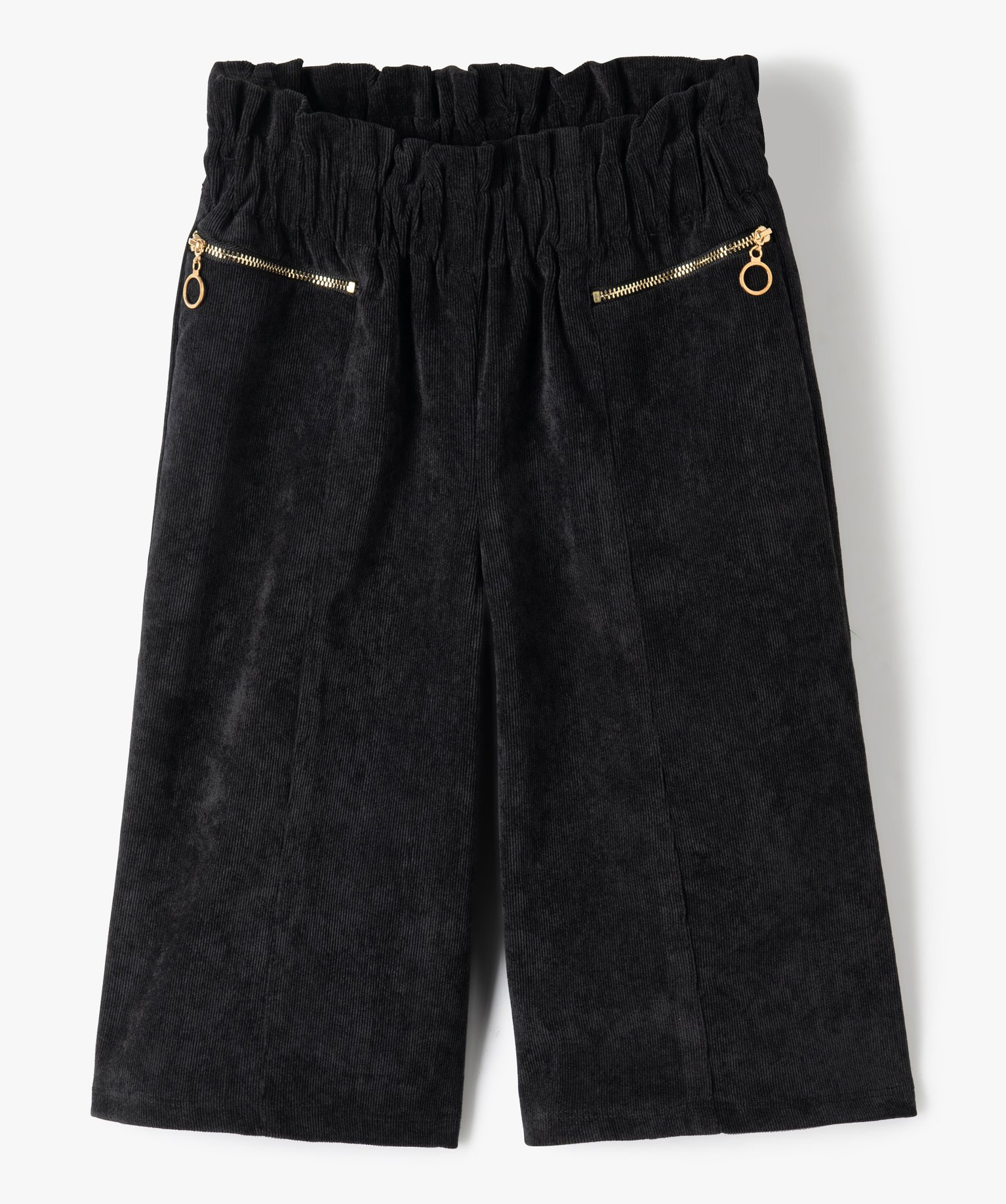 Pantalon fille ample en velours ctelé noir | GEMO