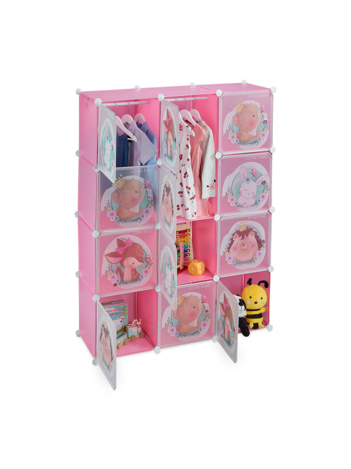 relaxdays Kinder-Steckregal in Rosa - (B)110 x (H)145 x (T)37 cm günstig kaufen onesize