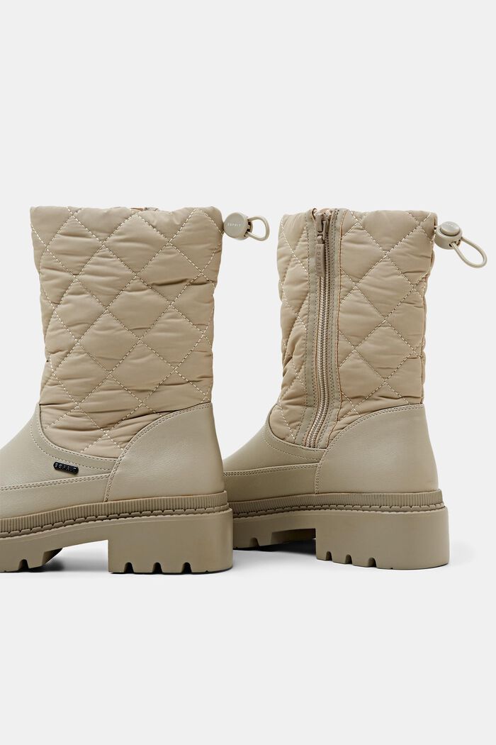 Wattierte Boots in Lederoptik