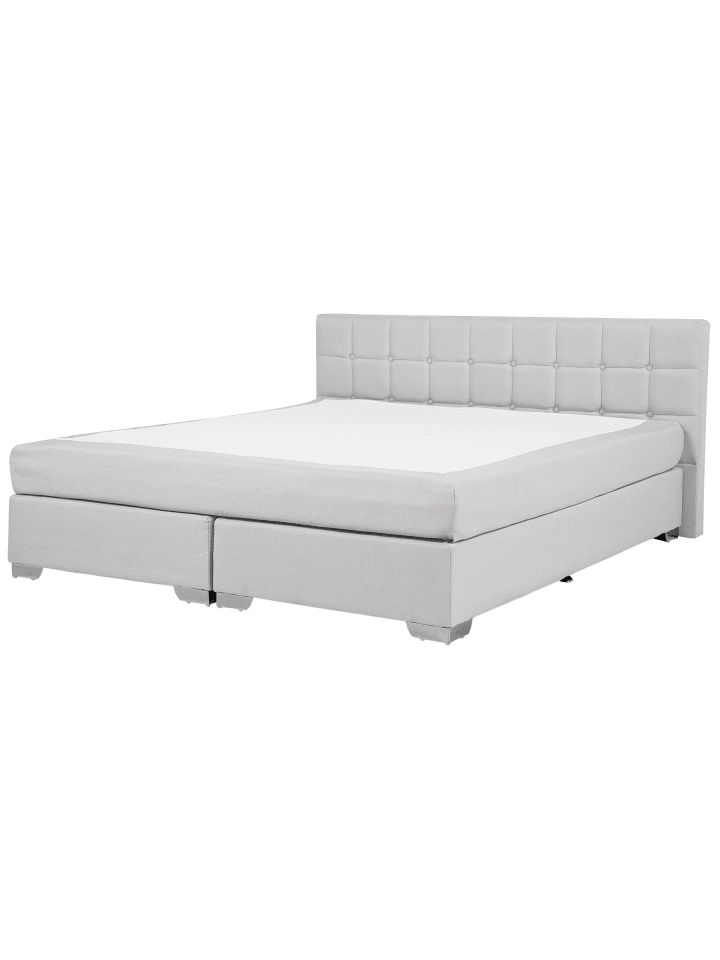 Beliani Doppelbett ADMIRAL in Grau/Silber - (W) 190 x (H) 90 x (L) 210 cm günstig kaufen onesize
