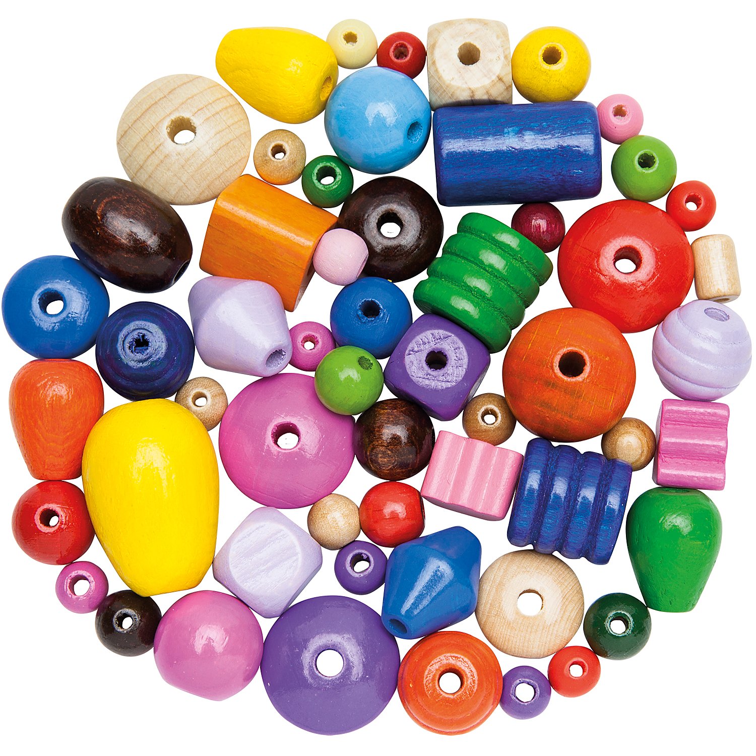 Holzperlen-Mix, bunt, 500 g
