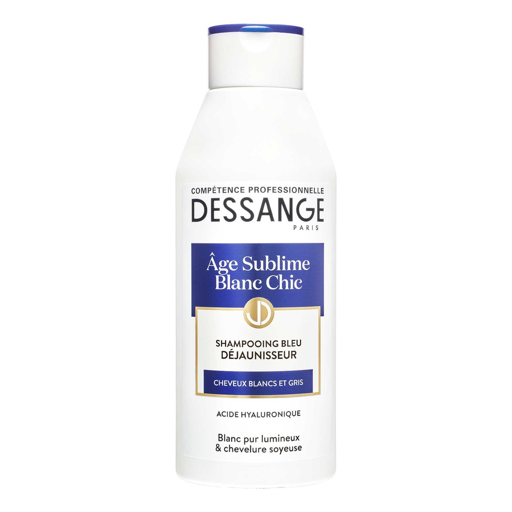 dessange Age Sublime Blanc Chic Shampooing Déjaunisseur pour Cheveux Blancs et Gris