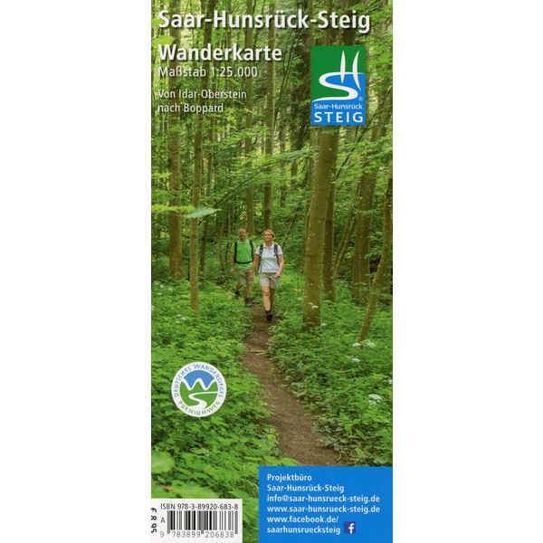 Saar-Hunsrück-Steig 2. Idar-Oberstein - Boppard Wanderkarte 1 : 25 000 - Wanderkarte