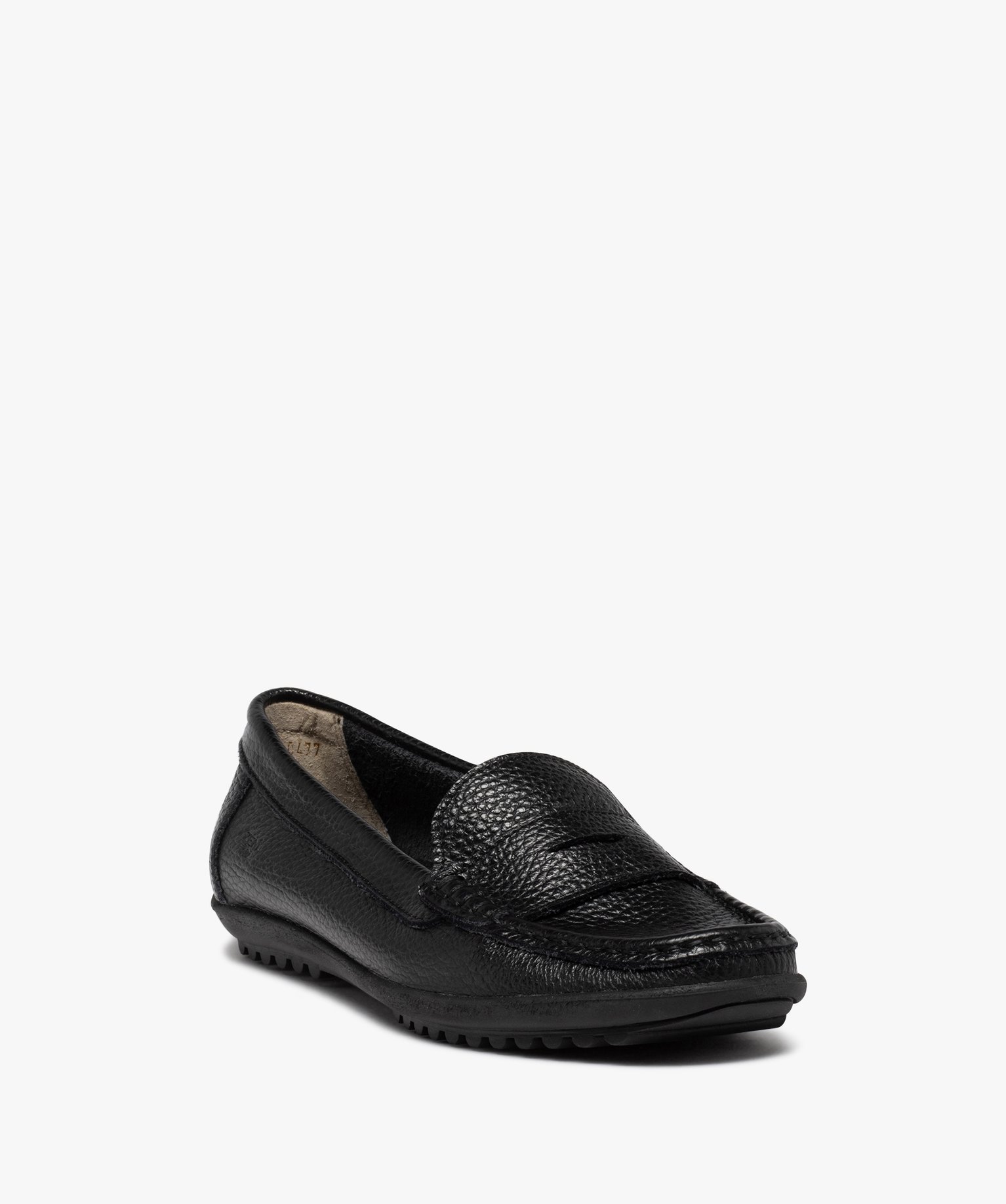 Mocassins confort femme dessus cuir uni noir | GEMO