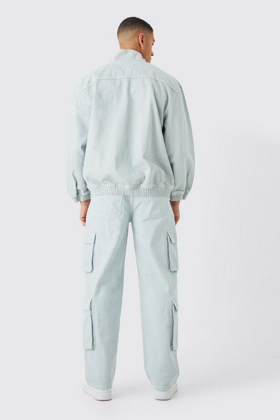 Oversize Jacke mit Trichterkragen und 1/4 Reißverschluss