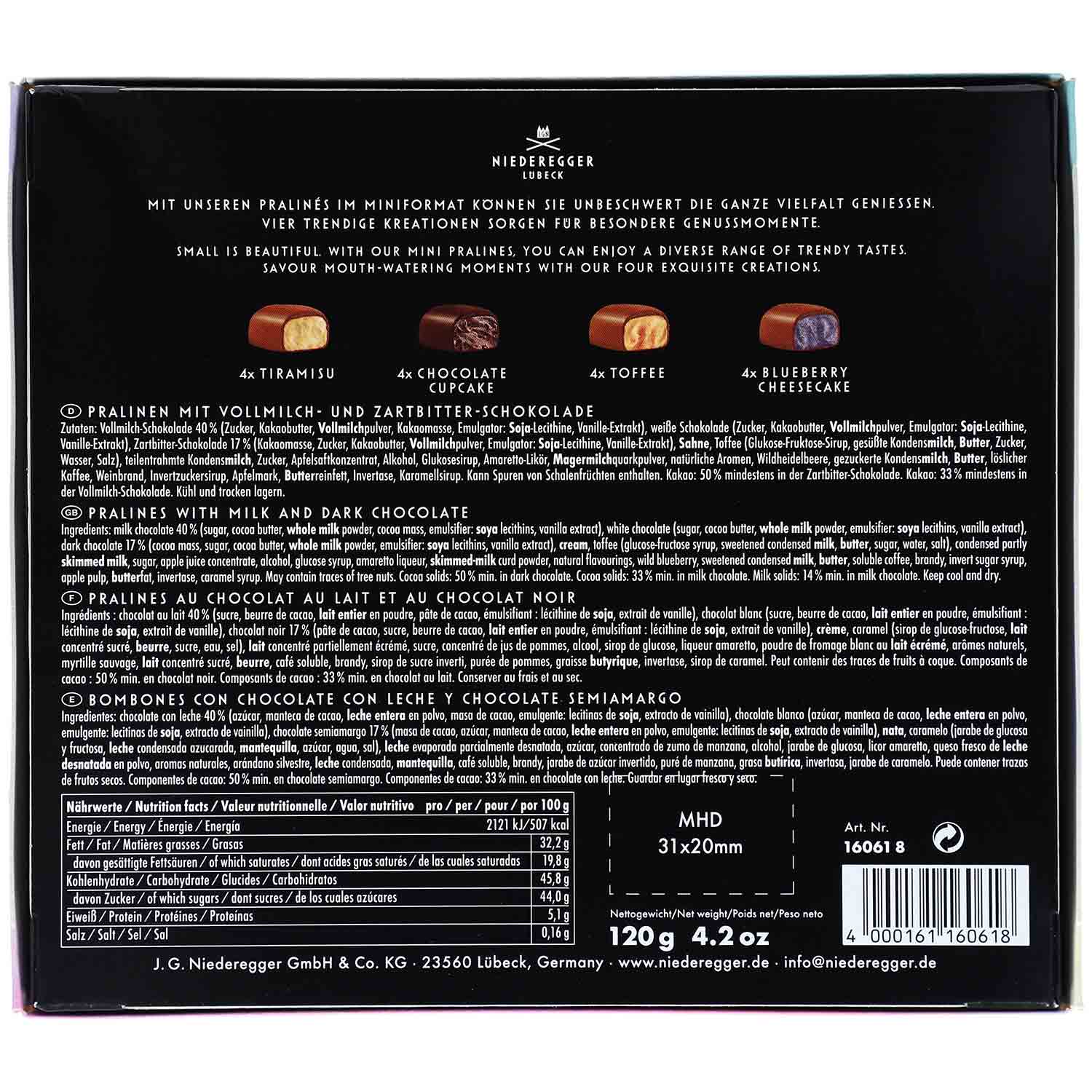 Niederegger Praliné Bakery Style 16 Minis 120g