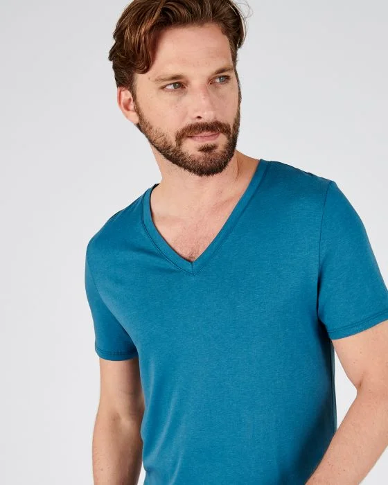 T-shirt col V, maille jersey Climatyl