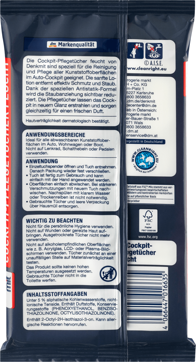 Feuchte Reinigungstücher für Autopflege, 20 St
