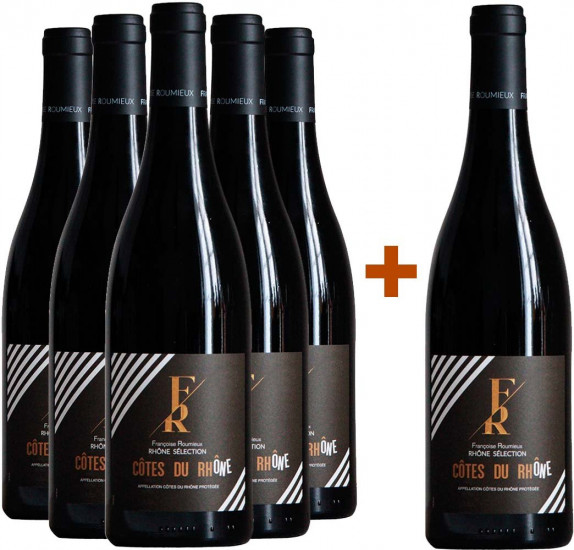 5+1 Paket Côtes du Rhône Rouge - Françoise Roumieux Sélection