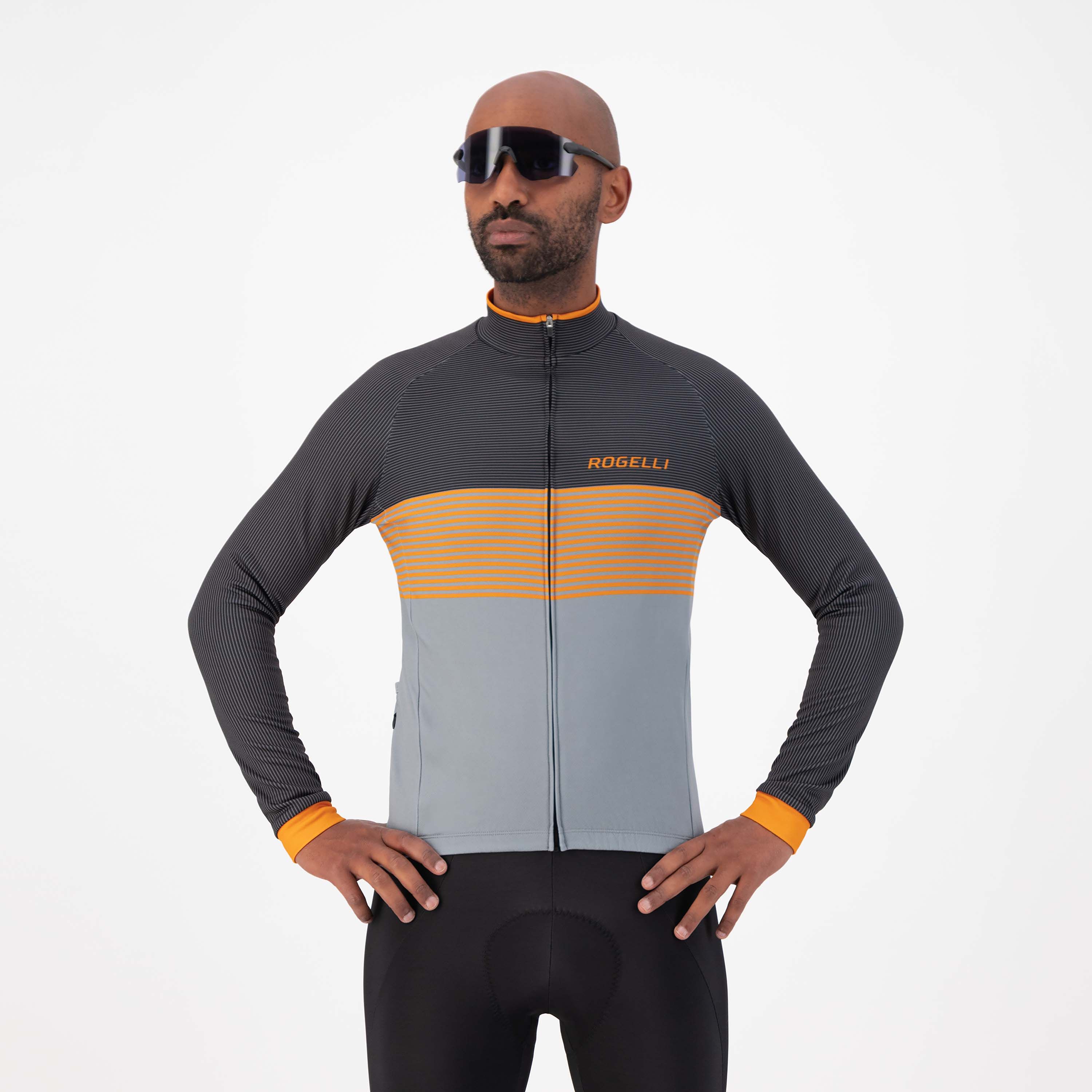 Rogelli Boost Grau/Schwarz Herren Radtrikot Langarm