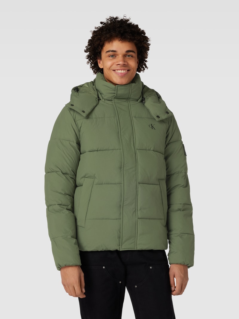 Jacke mit Label-Print in olivgrün