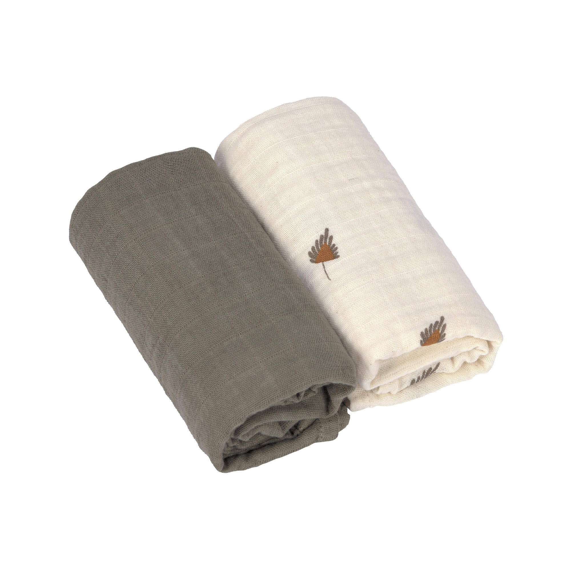 Mulltücher 2er Set M - Taupe, Grau
