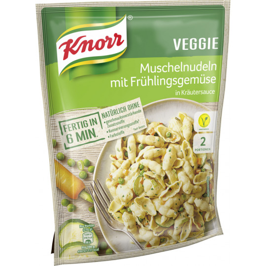 Knorr Veggie Muschelnudeln mit Frühlingsgemüse in Kräutersauce 155G