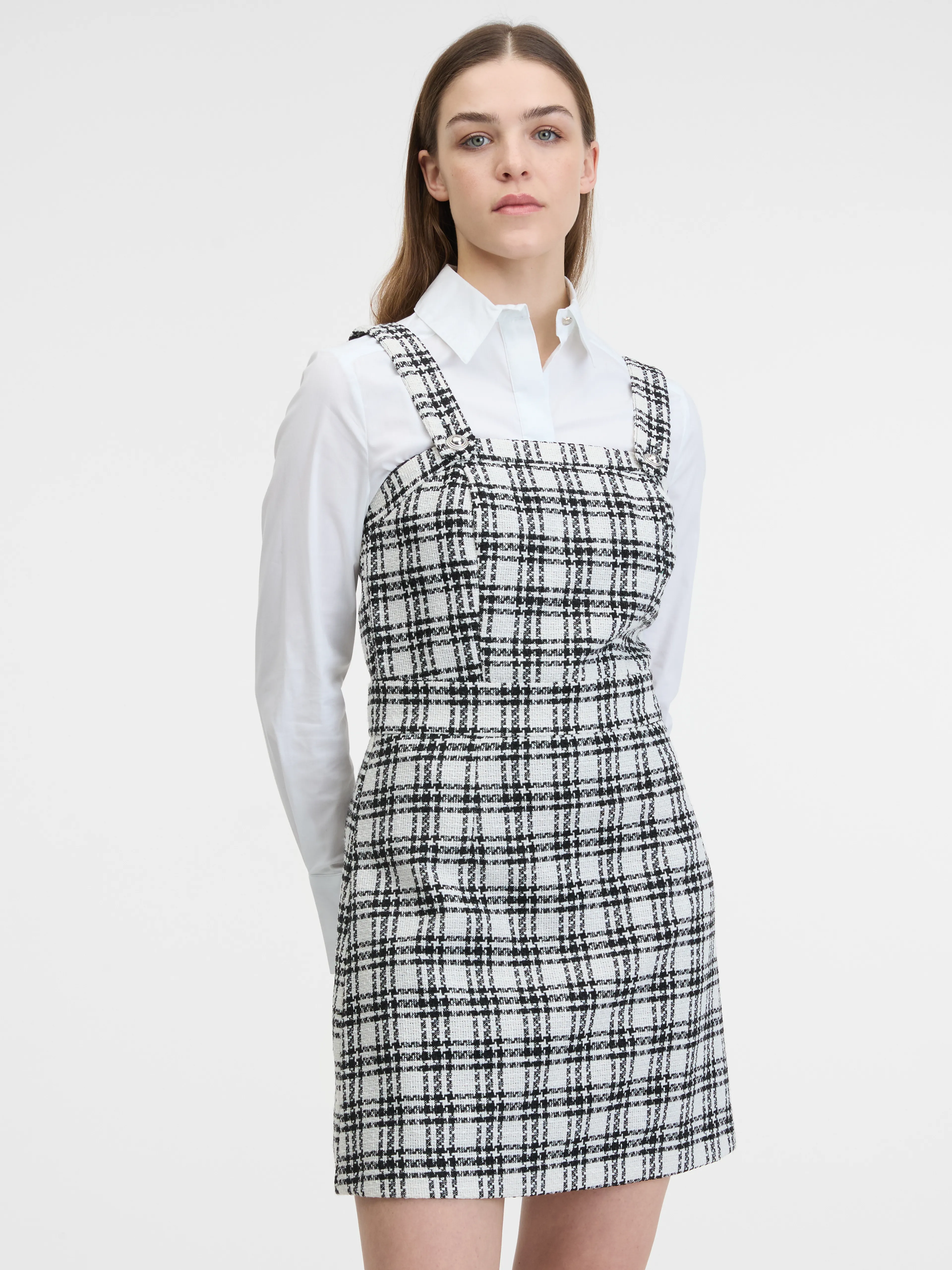 Schwarz-weiß kariertes Kleid ORSAY