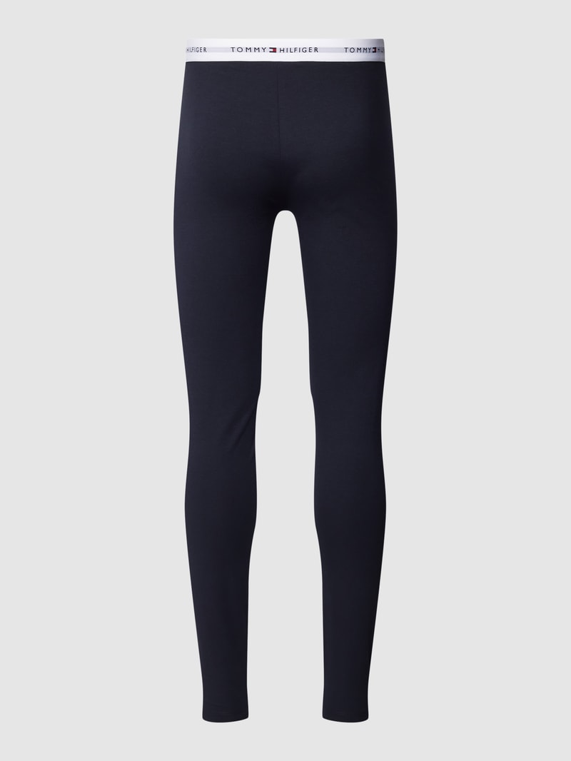 Leggings mit elastischem Label-Bund Modell 'SIGNATURE' in marineblau