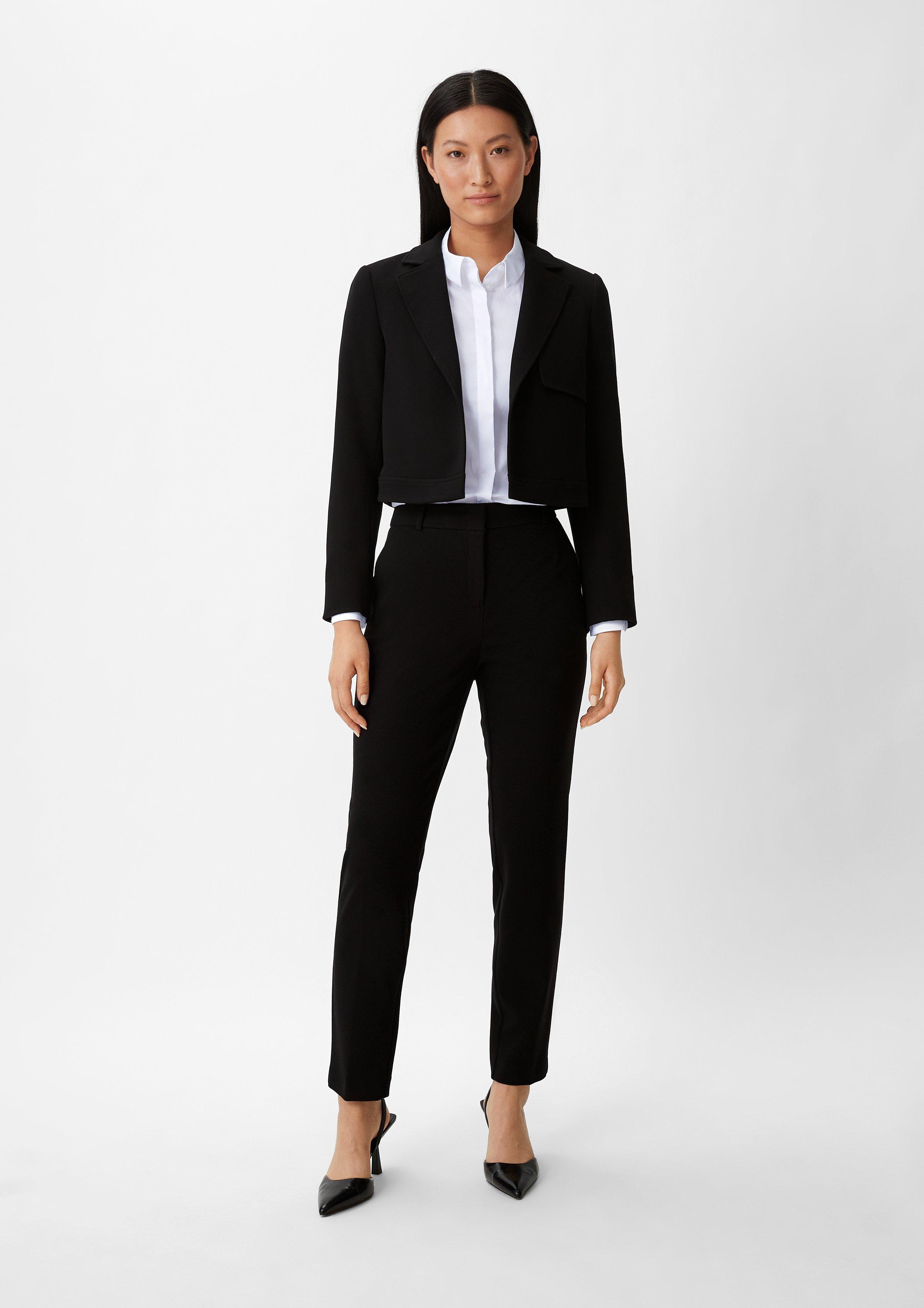 Bluse aus Baumwollstretch - weiß