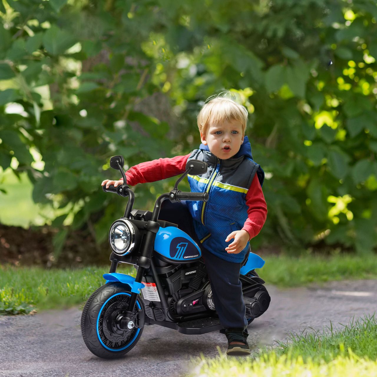 HOMCOM Kindermotorrad Elektro-Motorrad Elektrofahrzeug für 1,5-3 Jahre Kinder