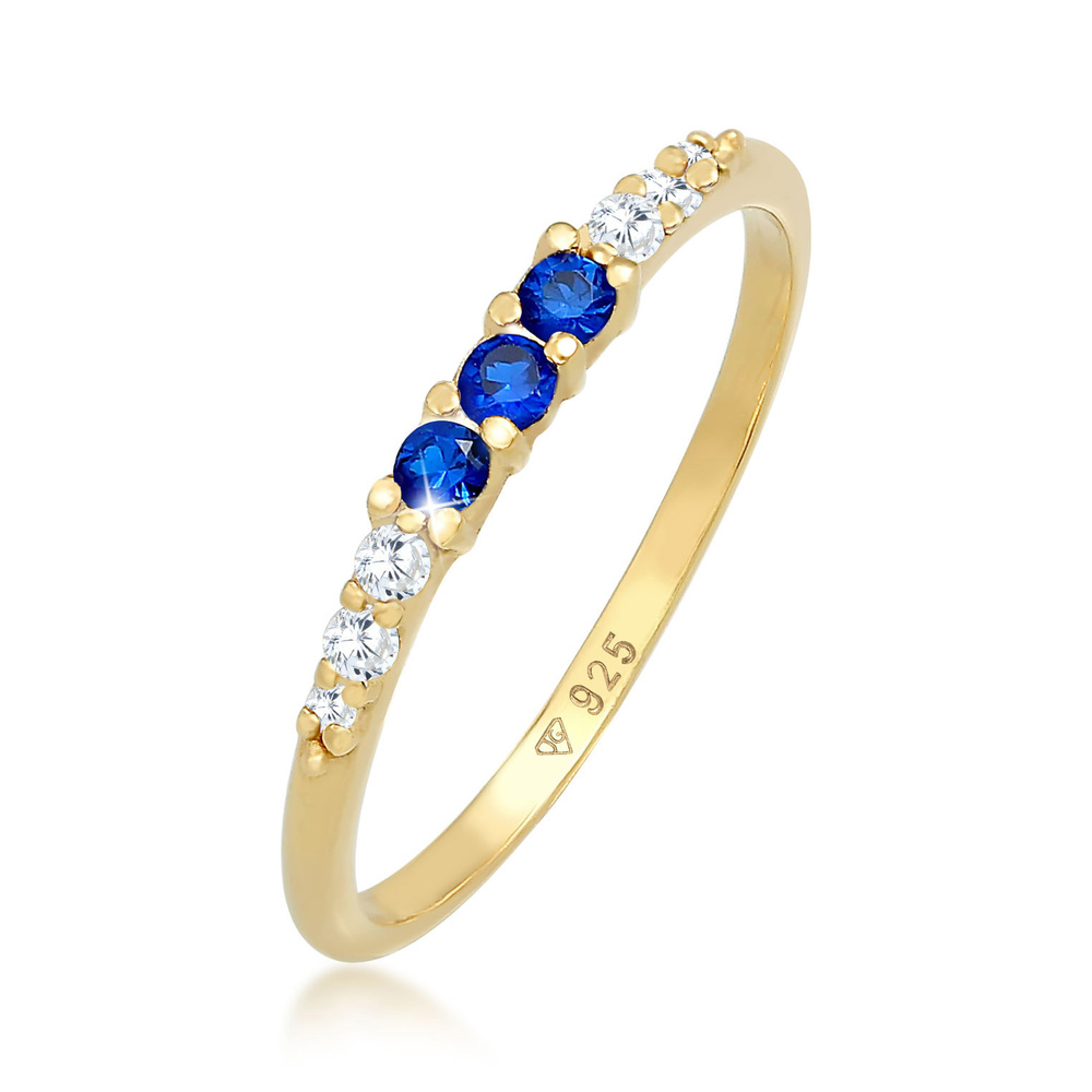 Elli Elli Bague Bague pour femme élégante avec cristaux de zirconium et saphir synthét Bague