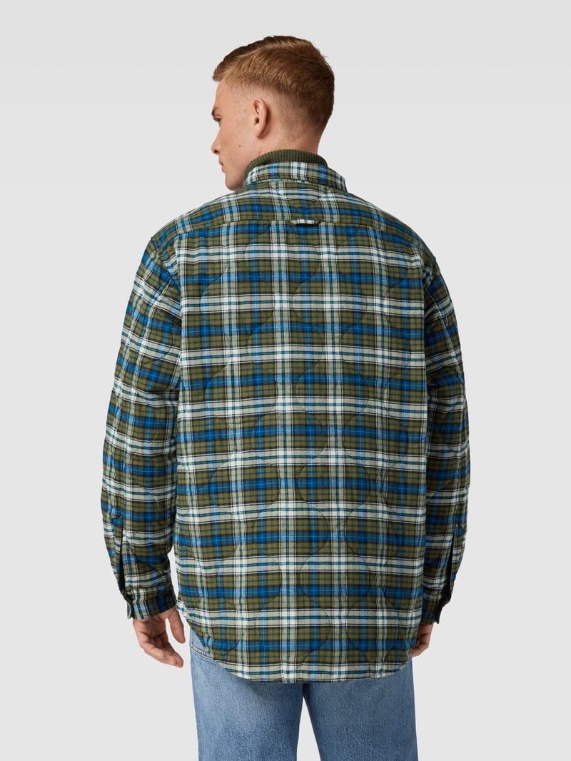 Freizeithemd mit Tartan-Karo in olivgrün