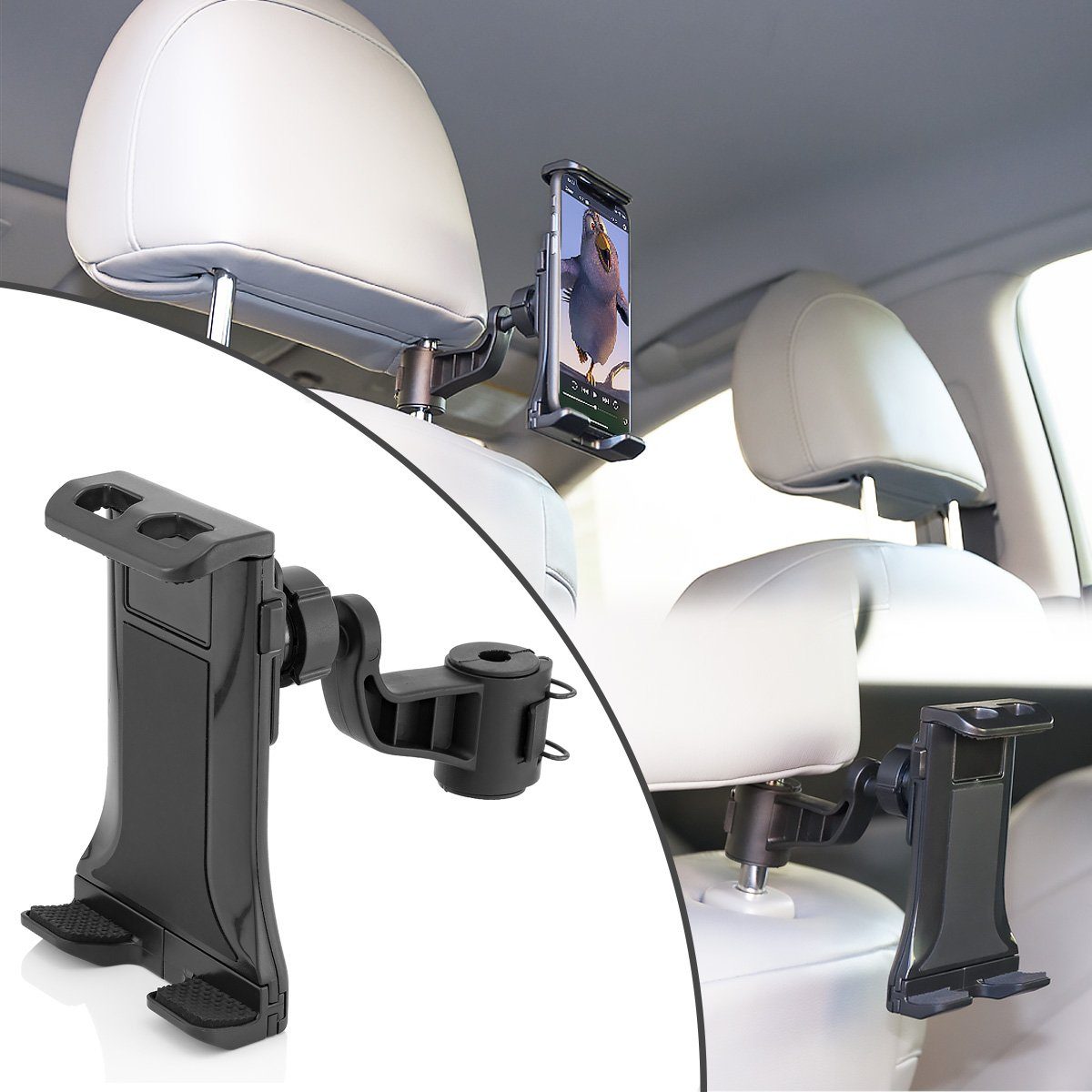 MidGard Universal Autositz-Kopfstützenhalterung für Tablet PC / Smartphone Tablet-Halterung