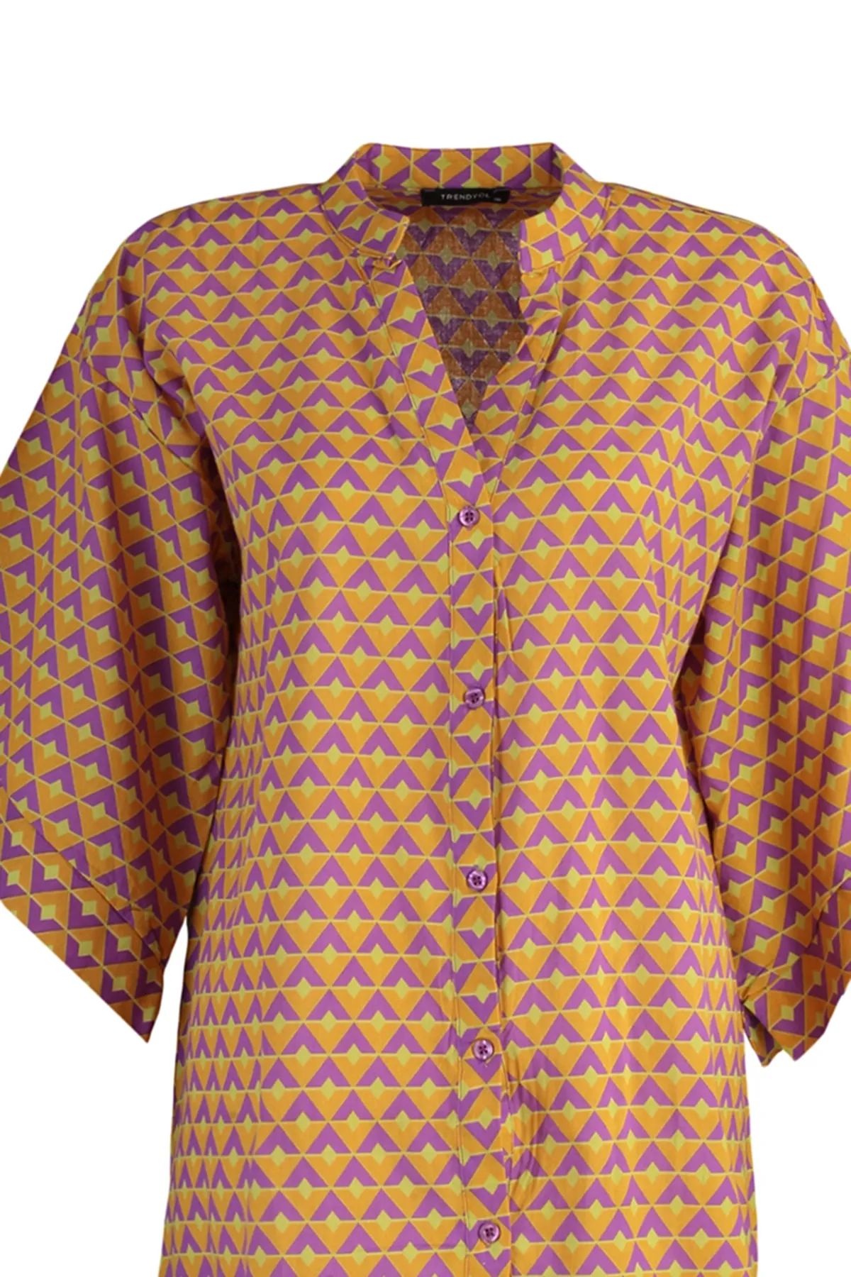 Trendyol Collection  Geometrisch gemustertes Mini-Strandkleid aus 100 % Baumwolle TBESS22EL1438
