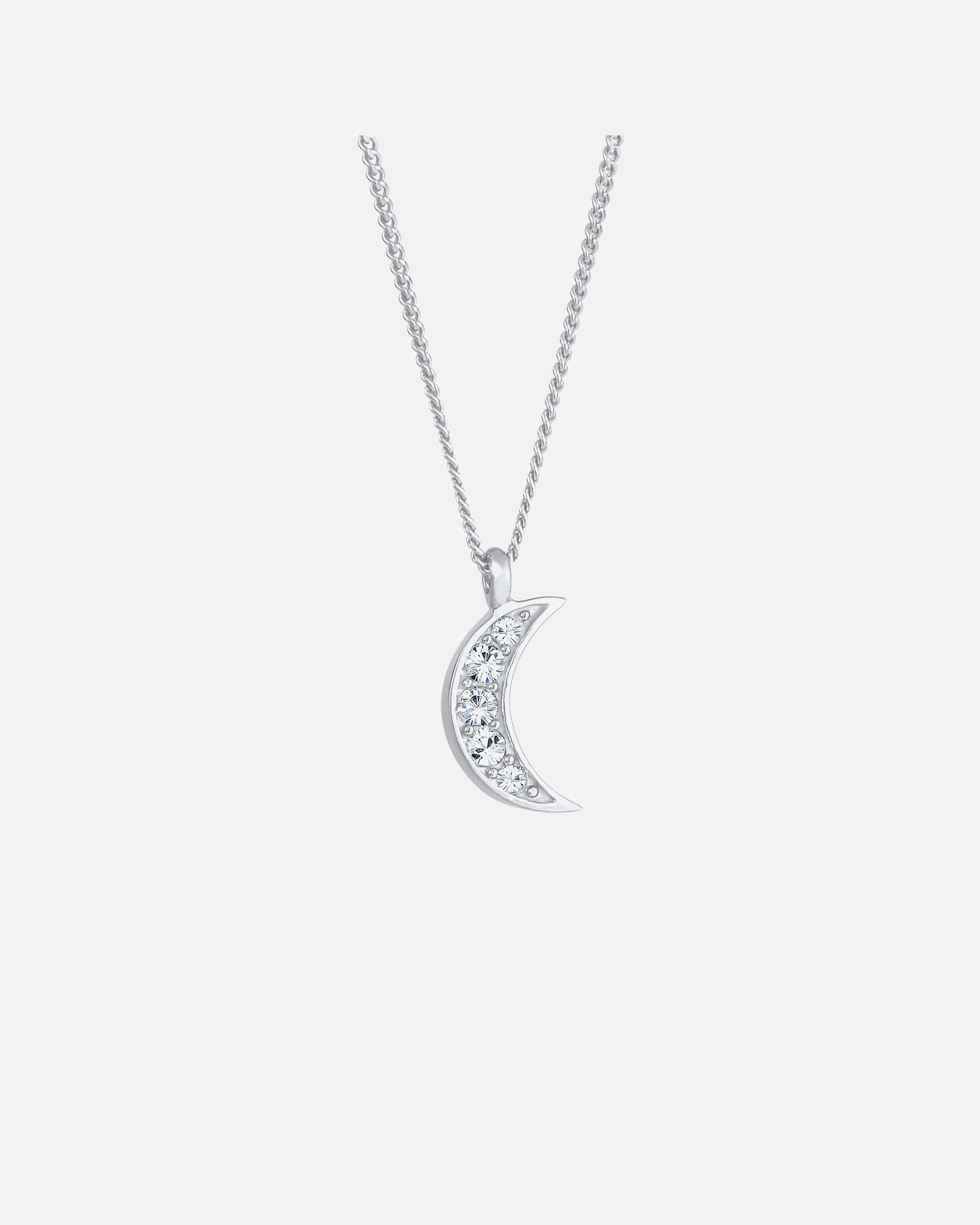 Elli Women's Half Moon Astro Look Pendant with 925 Sterling Silver Crystals