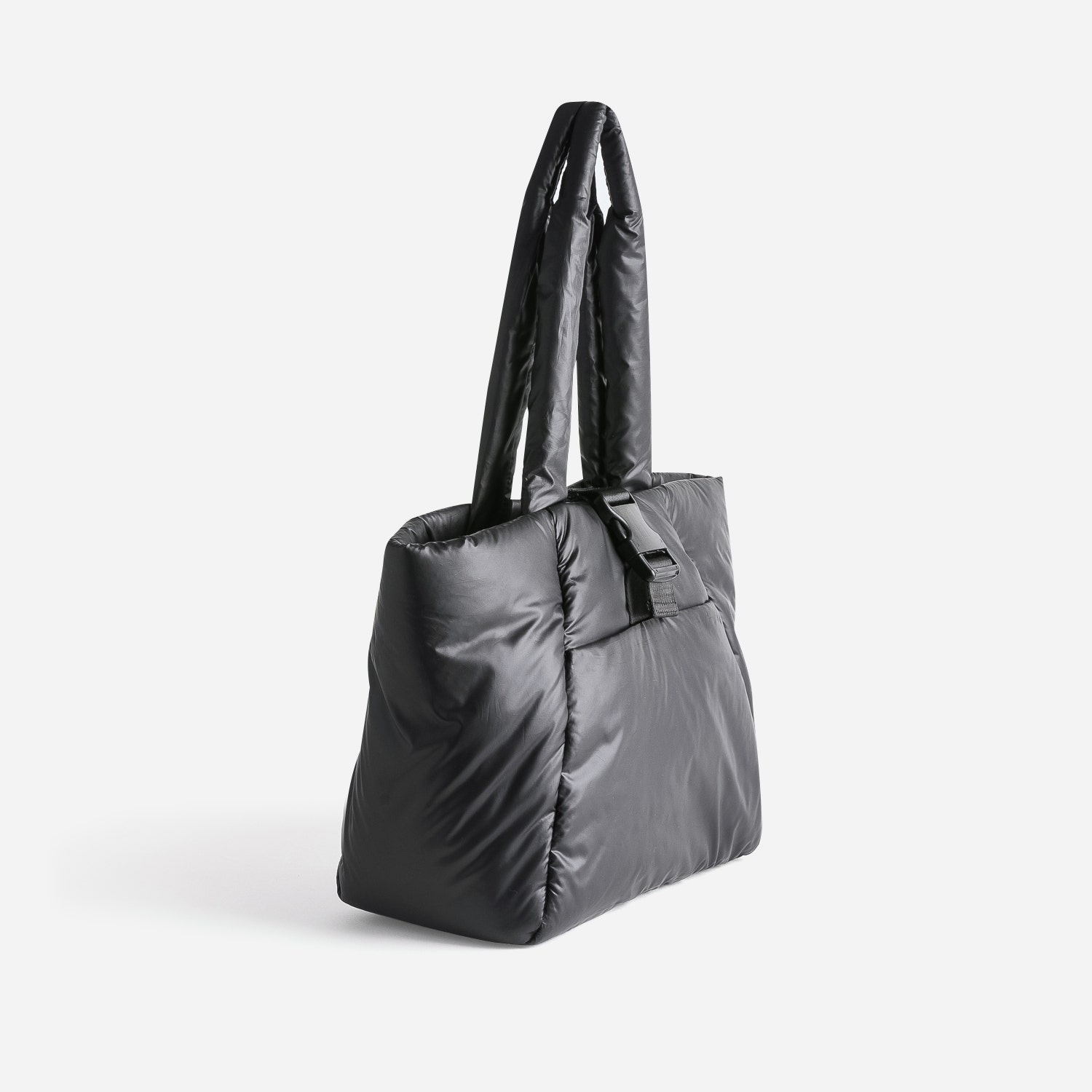 Sac cabas TEXTO noir nylon matelassé