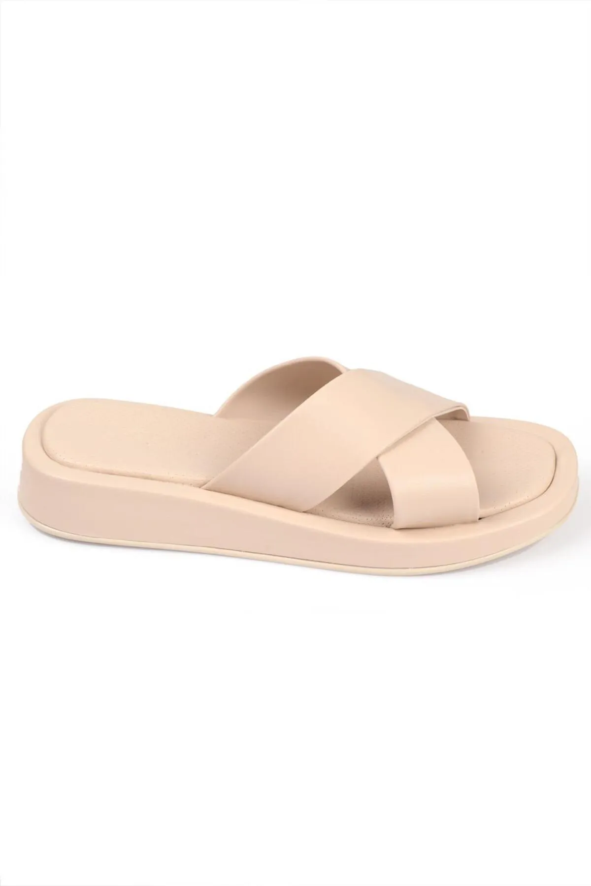 Capone Outfitters  Capone Damen-Hausschuhe mit Kreuzriemen in Beige