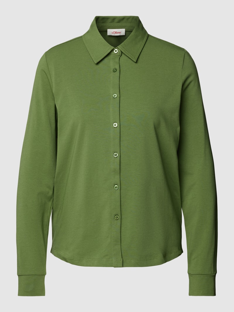 Hemdbluse mit Umlegekragen in grasgrün