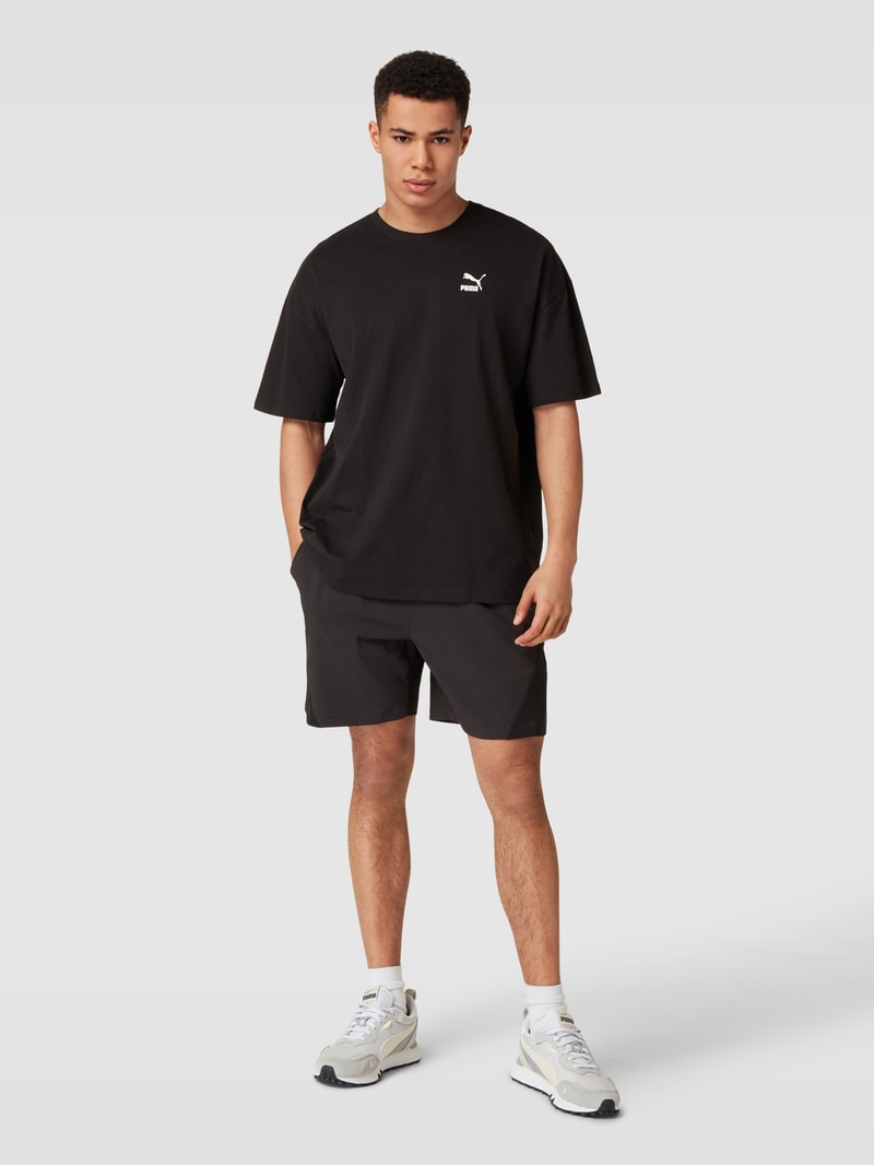 Shorts mit Label-Print Modell 'Woven' in schwarz