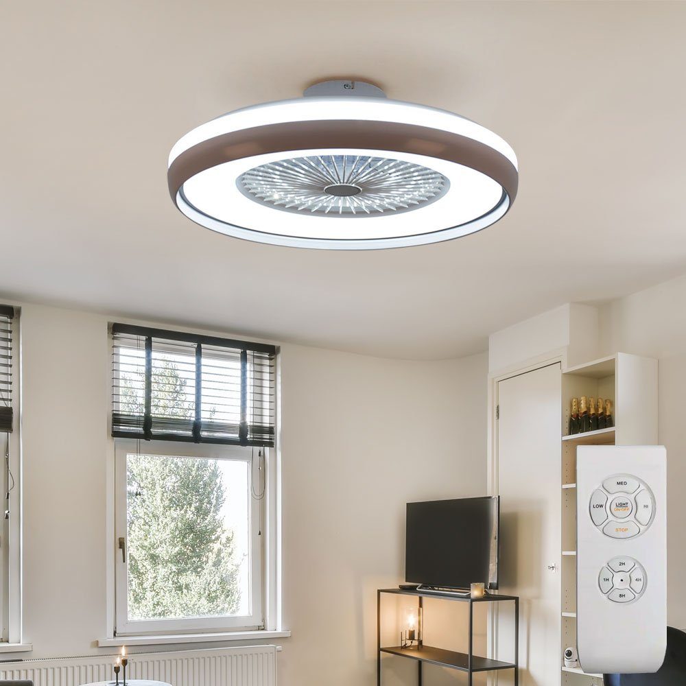 V-TAC Deckenventilator, LED Decken Ventilator Leuchte Fernbedienung Tageslicht Lampe