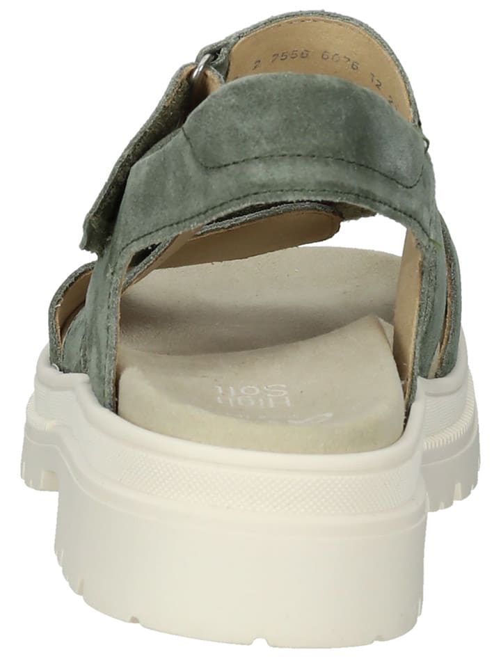Ara Shoes Leder-Sandalen in Grün günstig kaufen