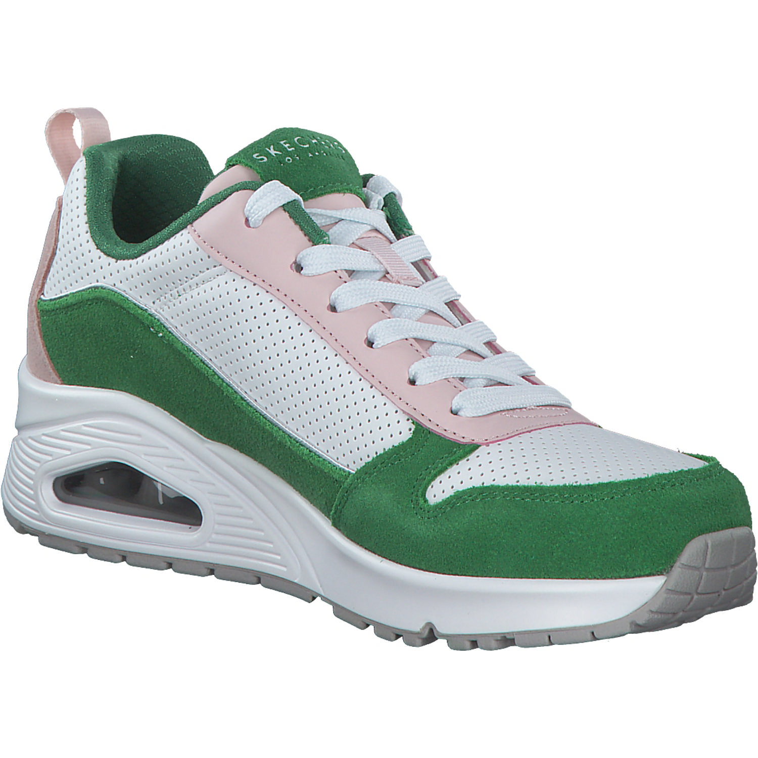 Skechers 177105, Schnürschuhe, Damen, Print Weiß Grün