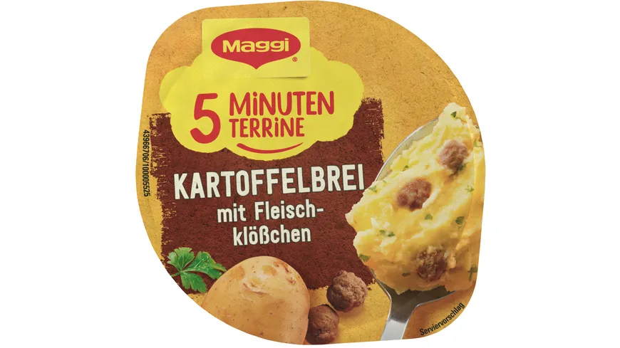 MAGGI 5 Minuten Terrine Kartoffelbrei mit Fleischklößchen 46 g