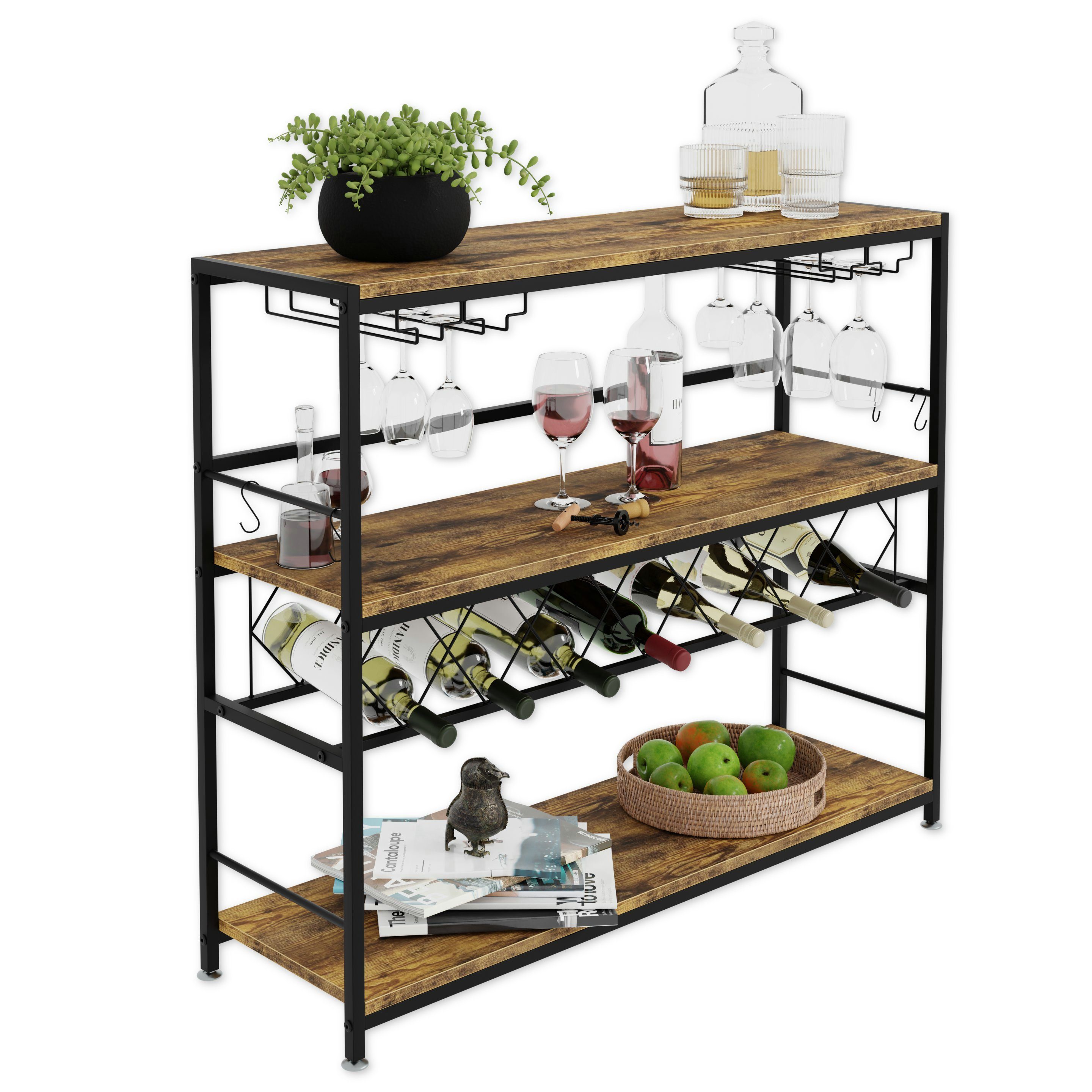 Lenmar Weinregal Weinregal aus Metall, Flaschenregal, Regale, Flaschenhalter LOFT 2-7