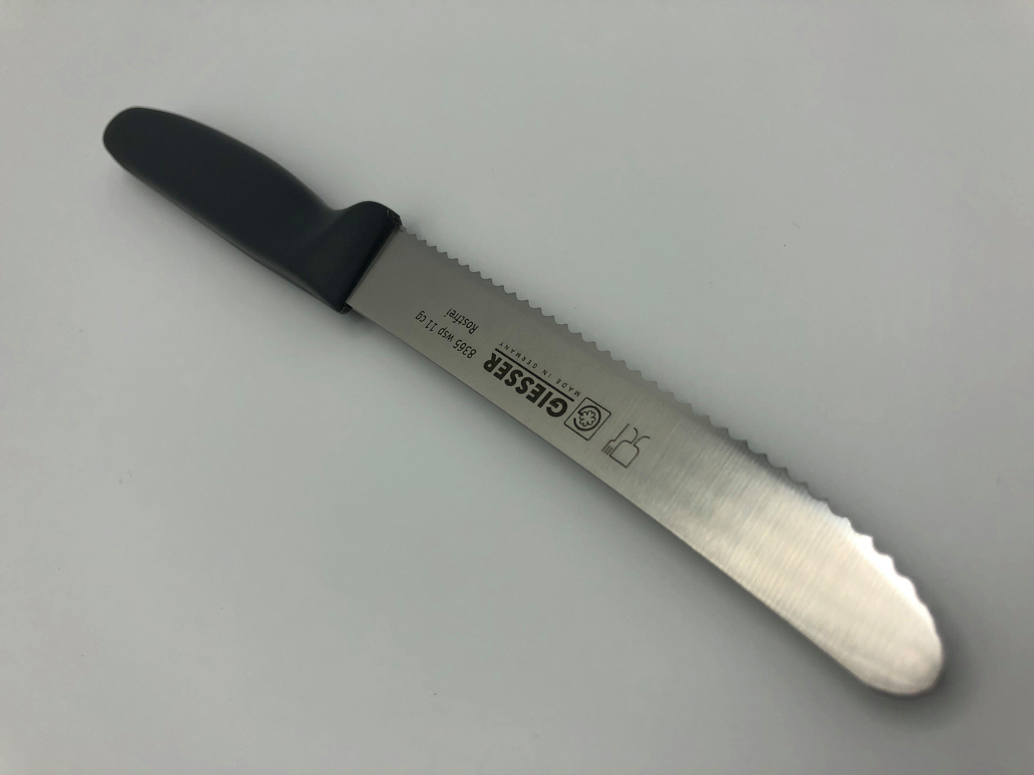 Giesser Messer Tomatenmesser Allzweckmesser Brötchenmesser 8365 wsp 11, Spülmaschinenfest, 3 mm Wellenschliff extrem scharf, 19 Farben