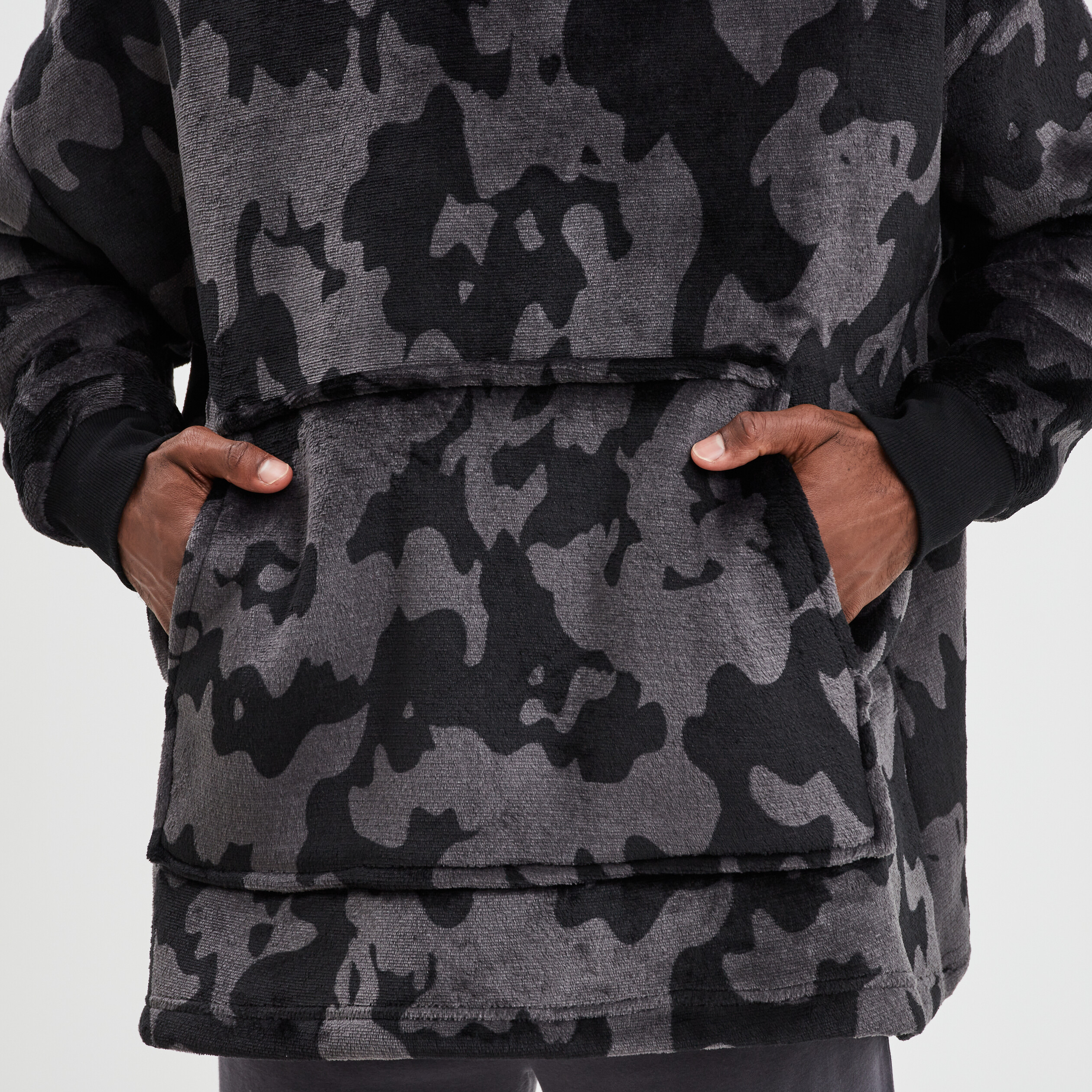 Sweat de pyjama oversize velours noir homme | La Halle