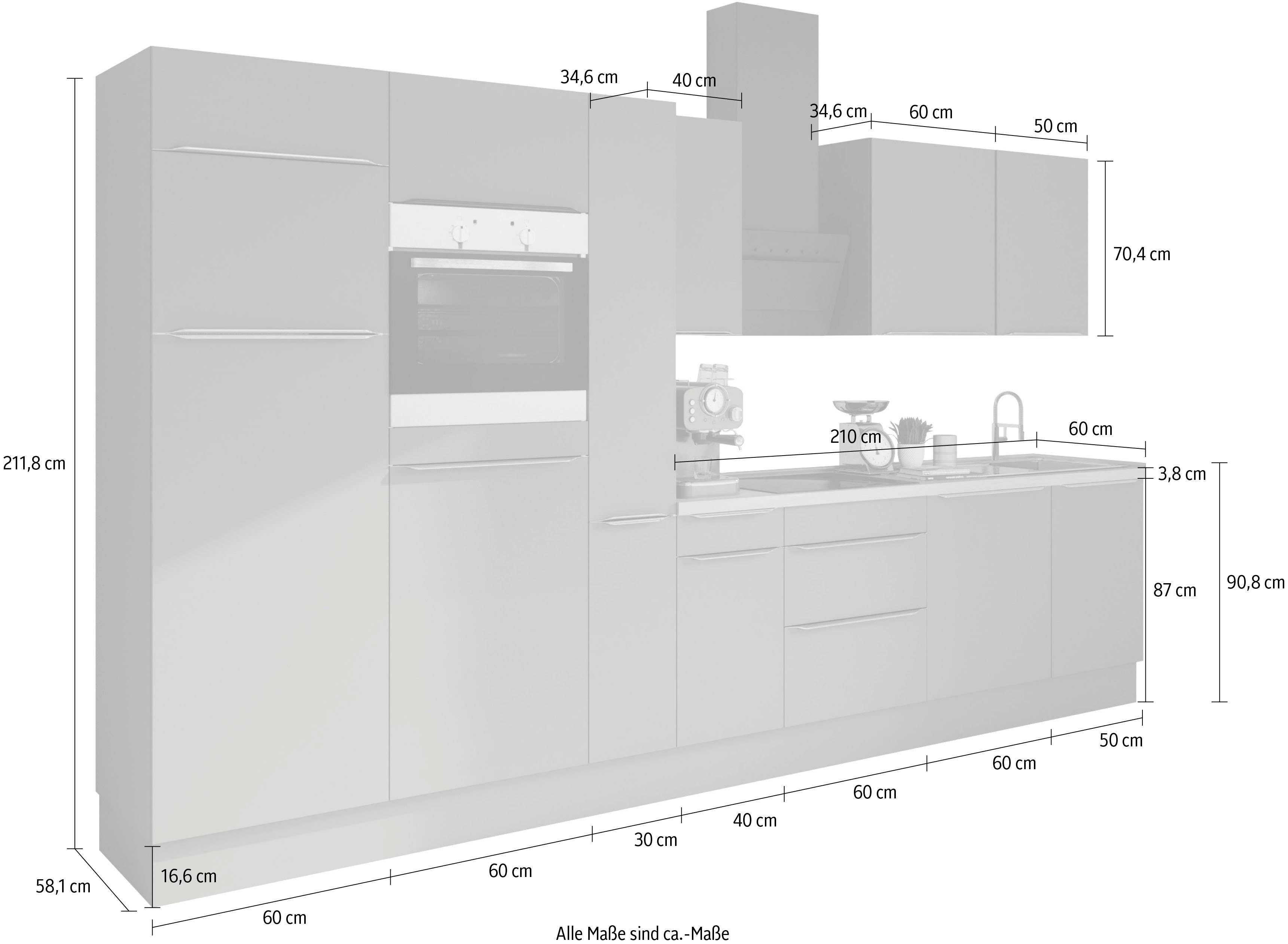 OPTIFIT Küchenzeile Aken, mit E-Geräten, Breite 360 cm