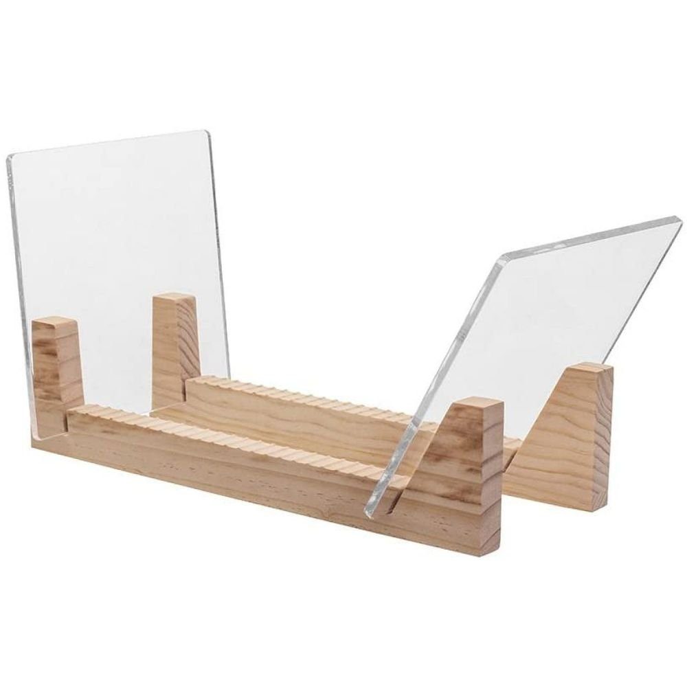 JedBesetzt CD-Regal Vinyl -Plattenspeicherhalter - Solid Wood Organizer mit klaren Acryl
