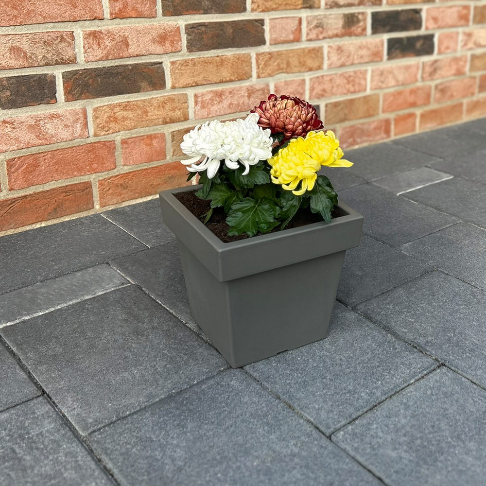 Powertec Garden Pflanztopf „Vigo“ eckig - 7,5 L Steingrau