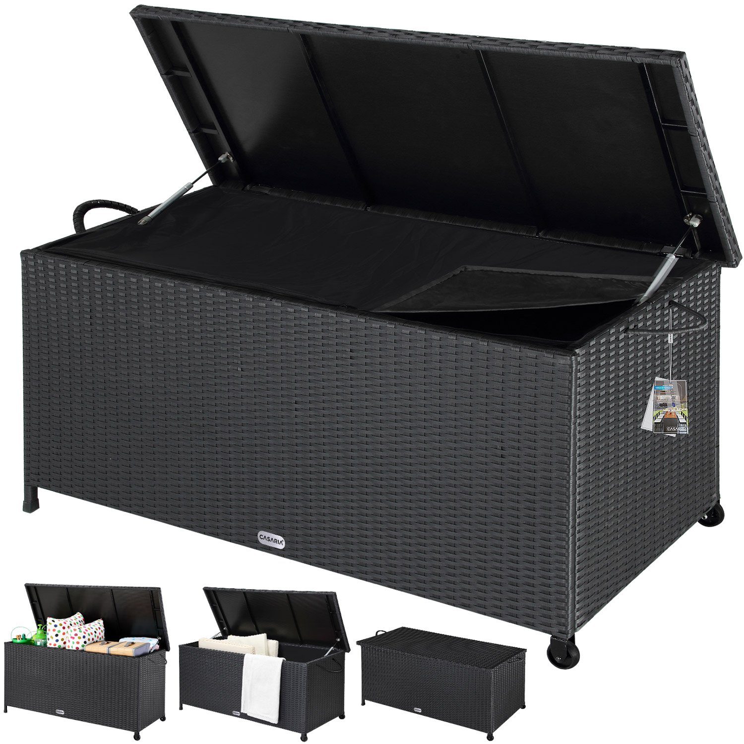 Casaria Auflagenbox, Aufbewahrungsbox UV beständig Wetterfest Garten