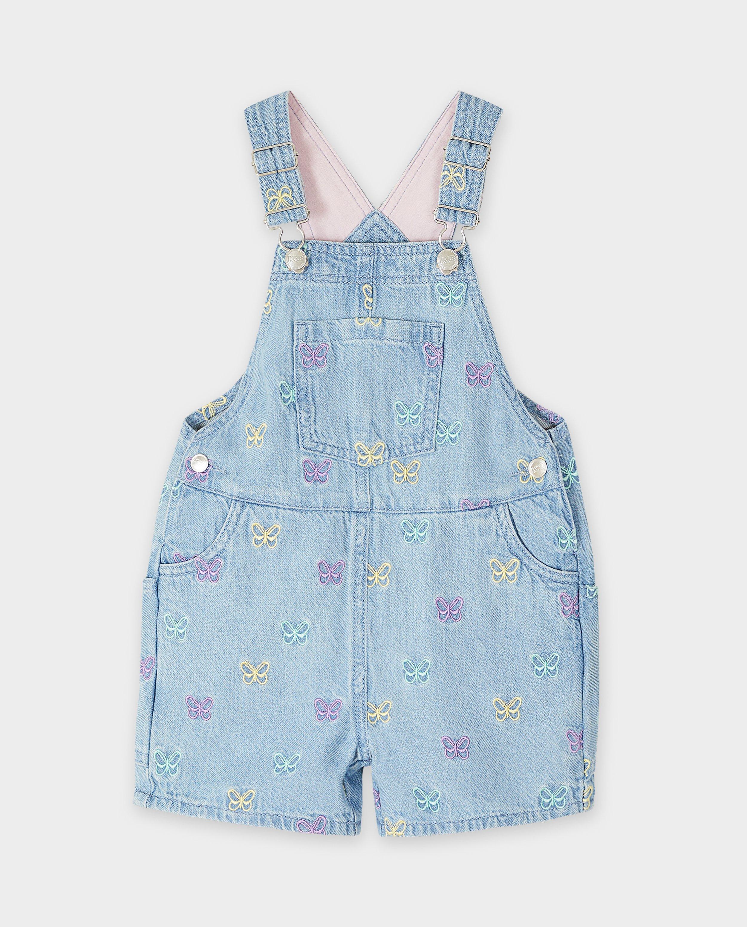 Salopetă K3 din denim cu fluturi brodați, 98-140 albastru