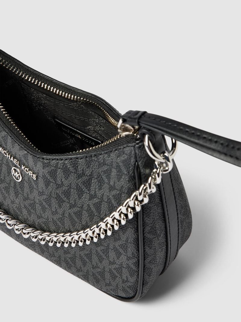 Pochette mit Allover-Logo Modell 'JET SET CHARM' in schwarz